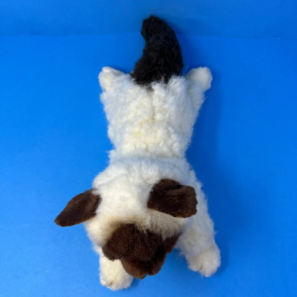 Aurora‎ 12 inch Plush Cat White Brown Siamese Blue Eyes 2015 Hand Made Indonesia